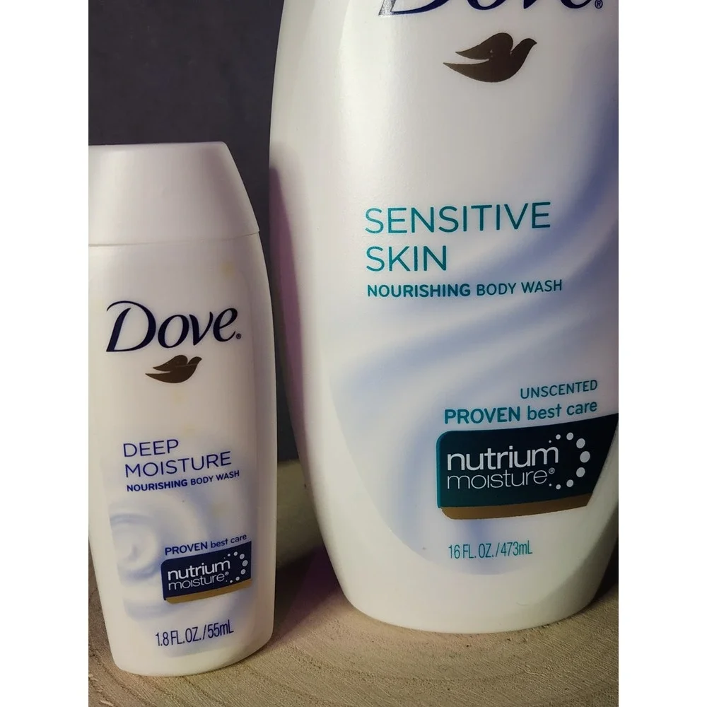 Dove Sensitive‎ Skin Body Wash 16 OZ~NEW OLD STOCK+Trial Size Bonus Included!